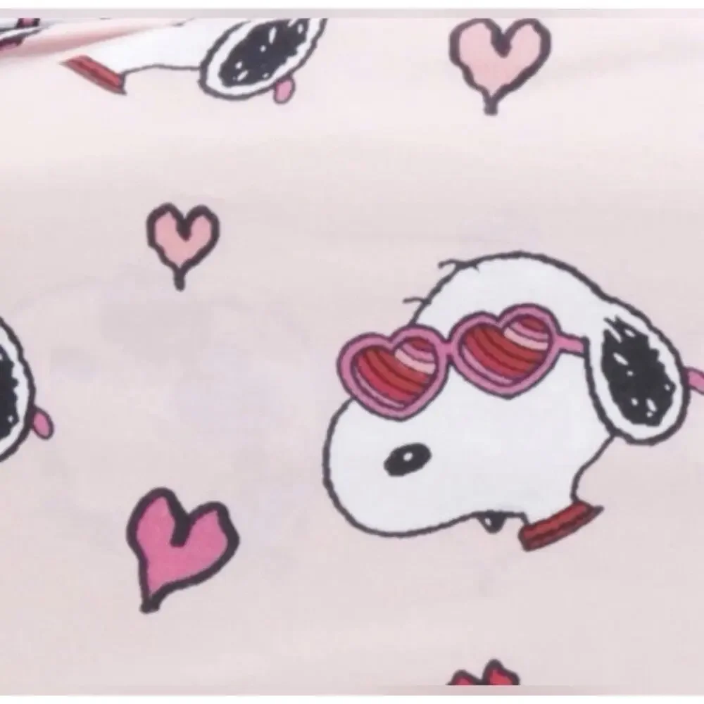 New! Peanuts Snoopy “Heart Eyes” Joe Cool Queen Sheet Set Berkshire & Home